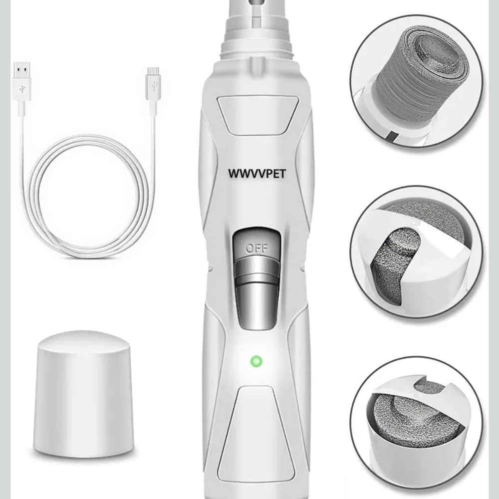 White Electric Pet Nail Grinder